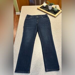 Denim&Co Dark Blue Straight Leg Jeans Classic Fit - TALL